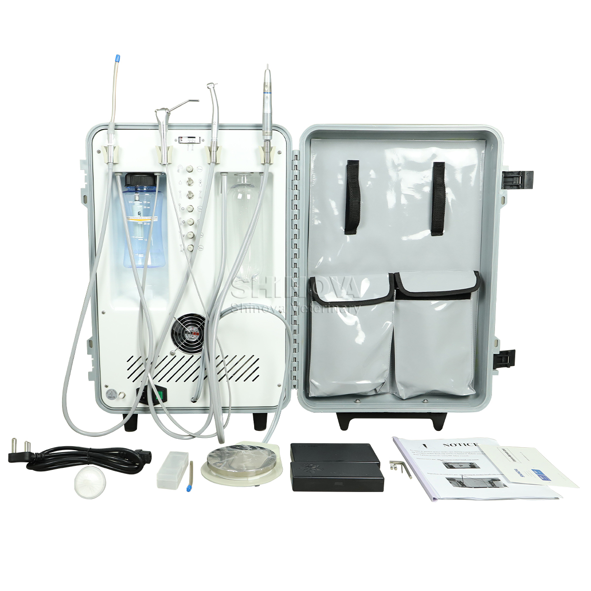 Portable Veterinary Dental Unit Including High and Low speed handpieces